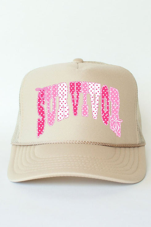 Pink Polka Pop Survivor Otto Foam Front Trucker Hat