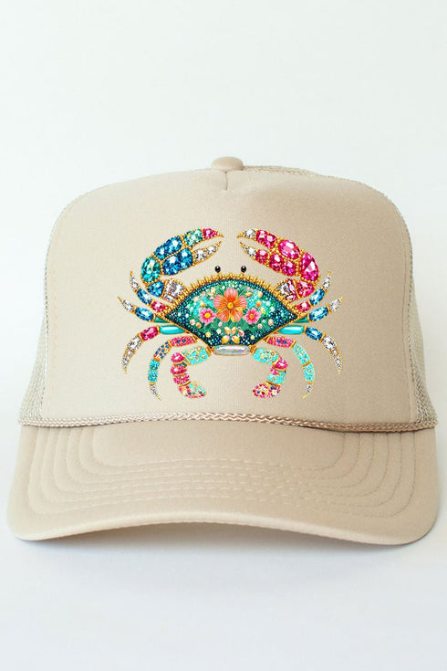 Seaside Sparkle Crab Otto Foam Front Trucker Hat