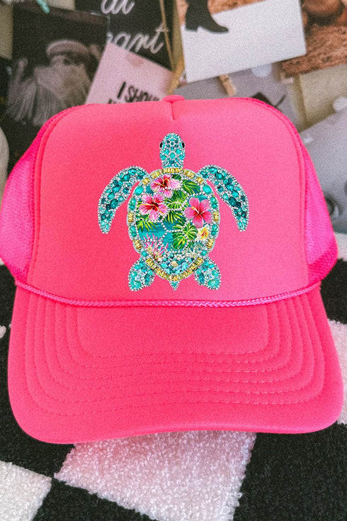 Seaside Sparkle Turtle Otto Foam Front Trucker Hat
