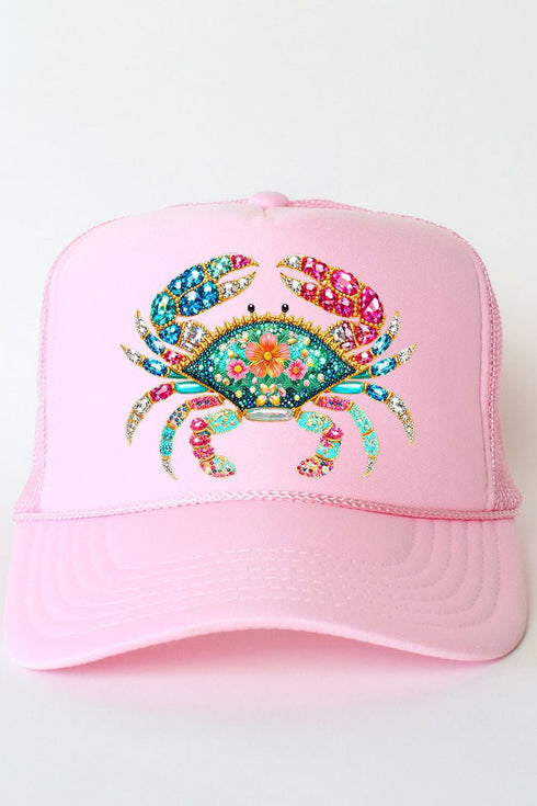 Seaside Sparkle Crab Otto Foam Front Trucker Hat