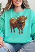 Highland Cow Faux Rhinestone Unisex NuBlend Crew Sweatshirt