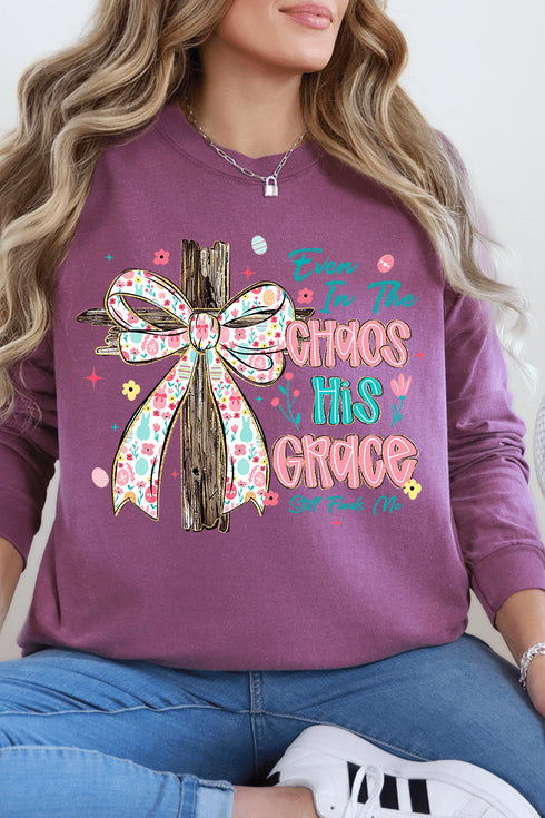 In The Chaos Coquette Cross Comfort Colors Heavyweight Long T-Shirt