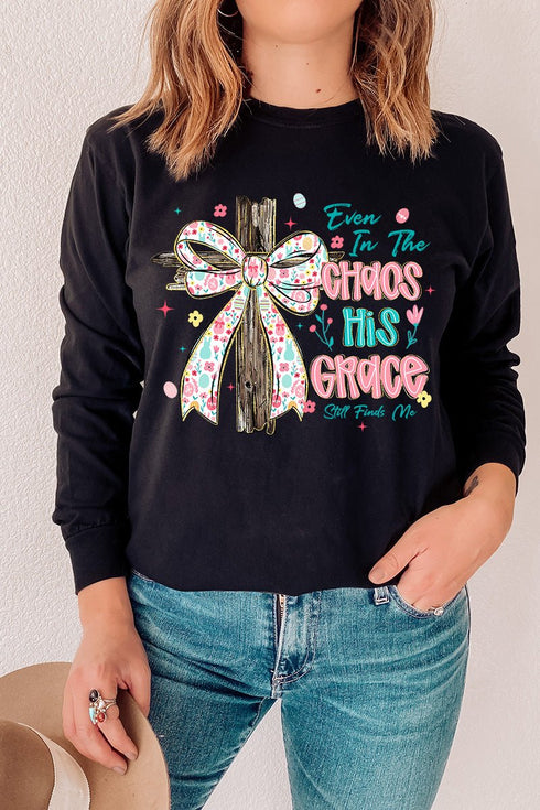 In The Chaos Coquette Cross Comfort Colors Heavyweight Long T-Shirt