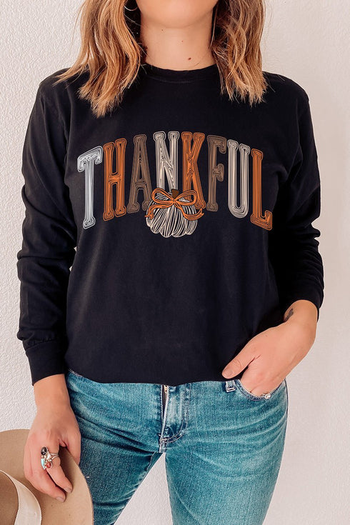 Thankful Sketch Comfort Colors Heavyweight Long T-Shirt