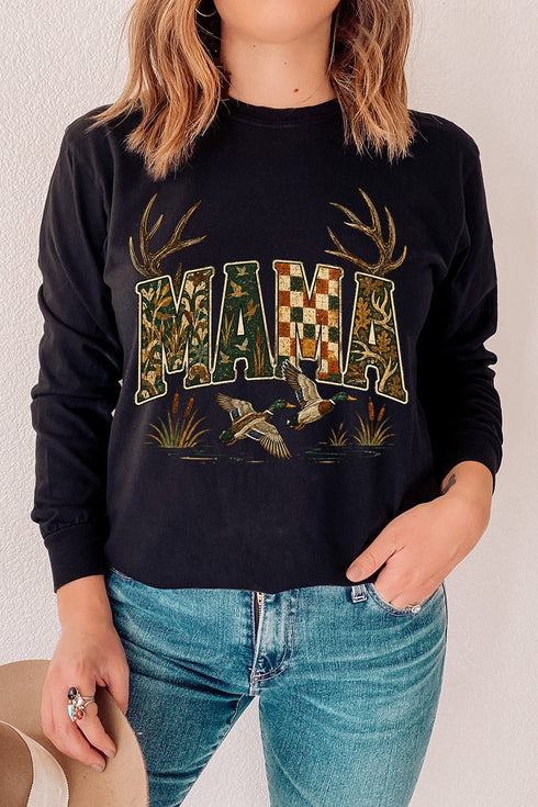Woodland Mama Comfort Colors Heavyweight Long T-Shirt