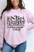 Black Be Happy Comfort Colors Heavyweight Long T-Shirt