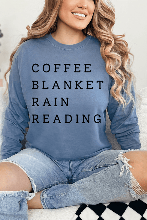Rainy Day Reading Comfort Colors Heavyweight Long T-Shirt