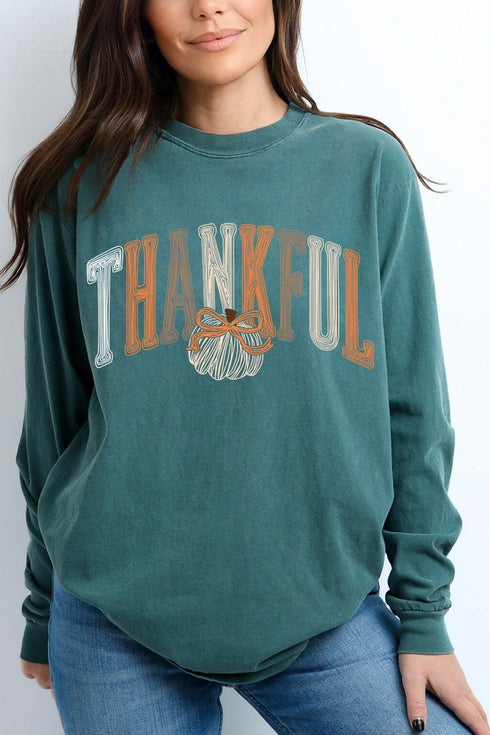Thankful Sketch Comfort Colors Heavyweight Long T-Shirt