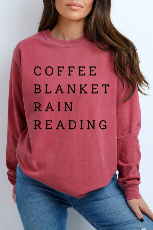 Rainy Day Reading Comfort Colors Heavyweight Long T-Shirt