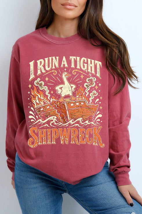 Tight Shipwreck Goose Comfort Colors Heavyweight Long T-Shirt
