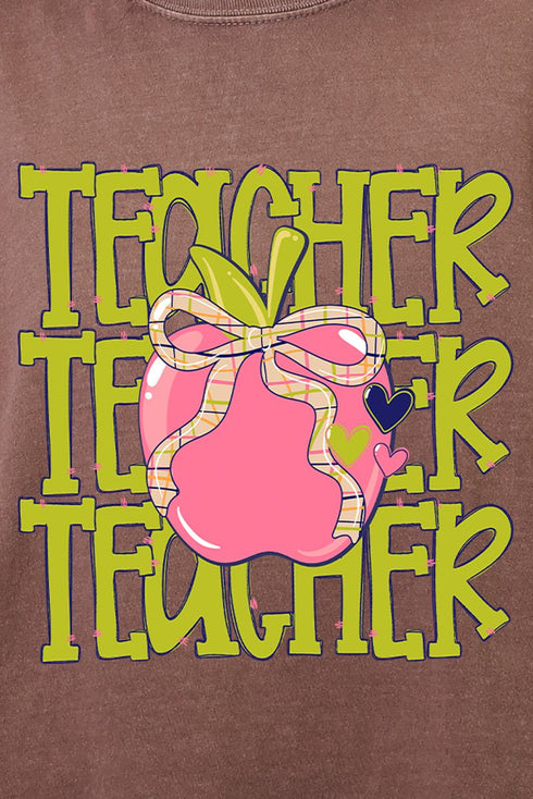 Apple For The Teacher Comfort Colors Heavyweight Long T-Shirt