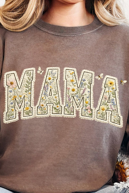 Buzzing Blooms Mama Comfort Colors Heavyweight Long T-Shirt