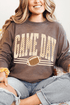 Checkered Taupe Game Day Comfort Colors Heavyweight Long T-Shirt