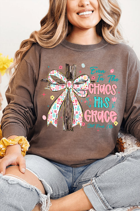 In The Chaos Coquette Cross Comfort Colors Heavyweight Long T-Shirt