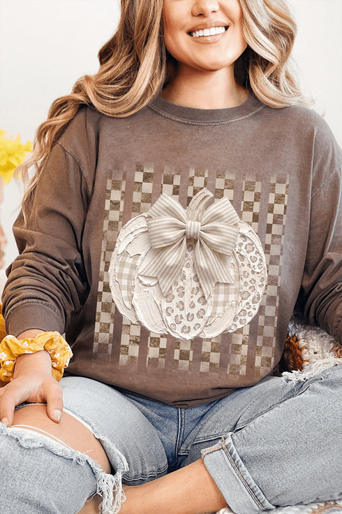 Painted Pumpkin Latte Comfort Colors Heavyweight Long T-Shirt