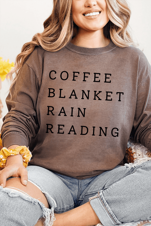 Rainy Day Reading Comfort Colors Heavyweight Long T-Shirt