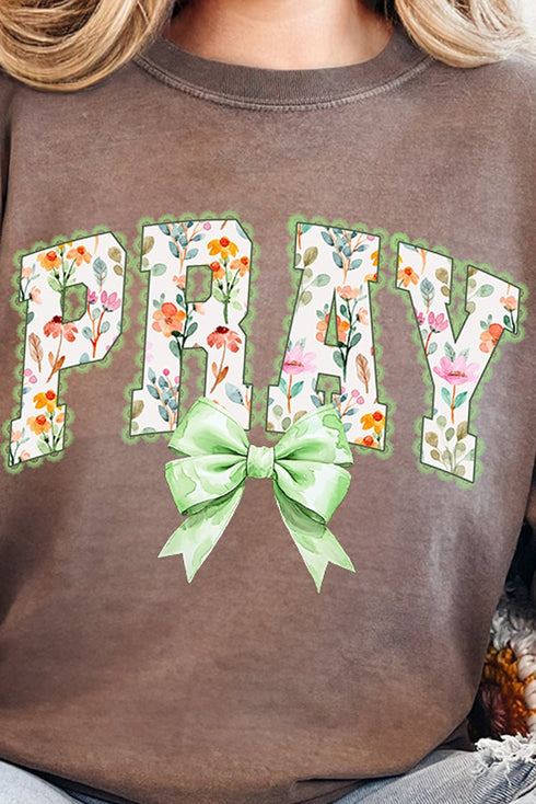 Watercolor Petaled Pray Comfort Colors Heavyweight Long T-Shirt