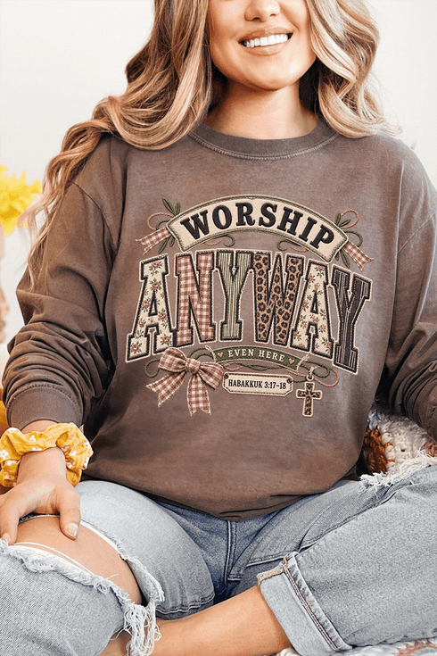 Worship Anyway Comfort Colors Heavyweight Long T-Shirt