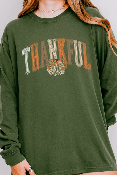 Thankful Sketch Comfort Colors Heavyweight Long T-Shirt