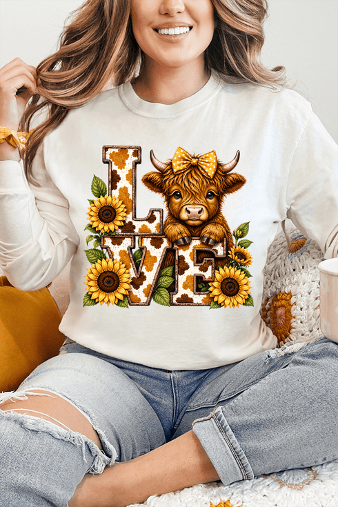 Little Highland Love Comfort Colors Heavyweight Long T-Shirt