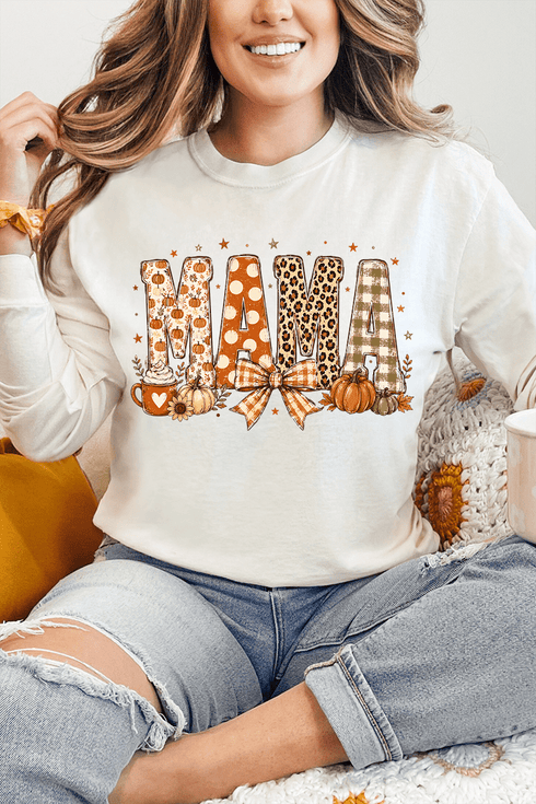 Pumpkin Spice Mama Comfort Colors Heavyweight Long T-Shirt