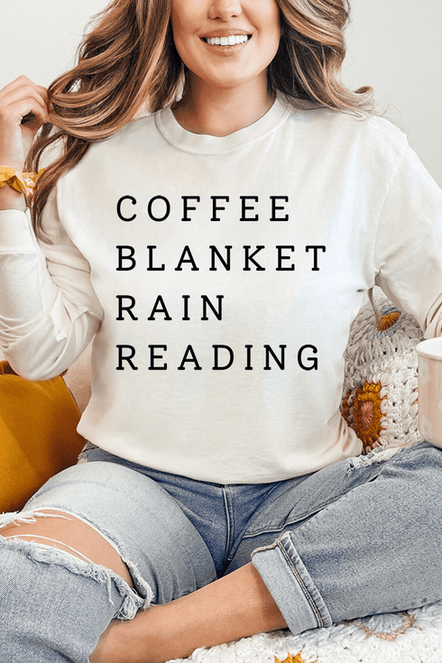 Rainy Day Reading Comfort Colors Heavyweight Long T-Shirt