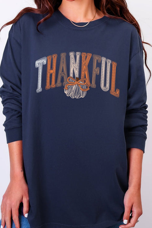 Thankful Sketch Comfort Colors Heavyweight Long T-Shirt