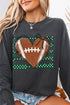 Green Football Sweetheart Comfort Colors Heavyweight Long T-Shirt