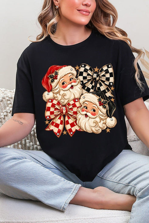 Merry Check Santa Softstyle Adult T-Shirt