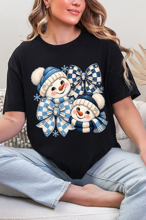 Winter Check Snowmen Softstyle Adult T-Shirt