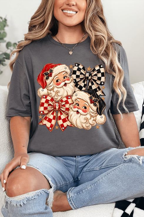 Merry Check Santa Softstyle Adult T-Shirt