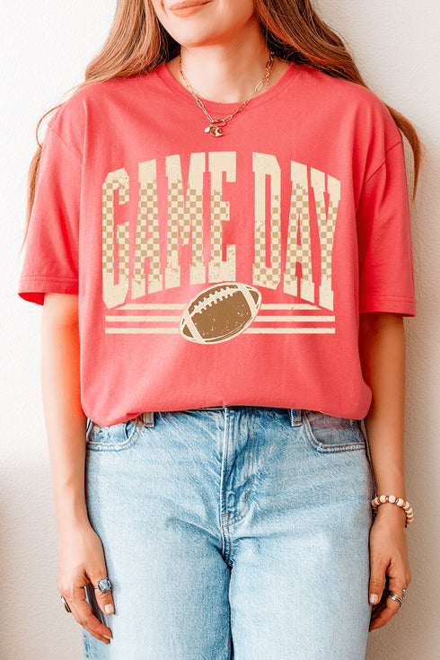 Checkered Taupe Game Day Softstyle Adult T-Shirt
