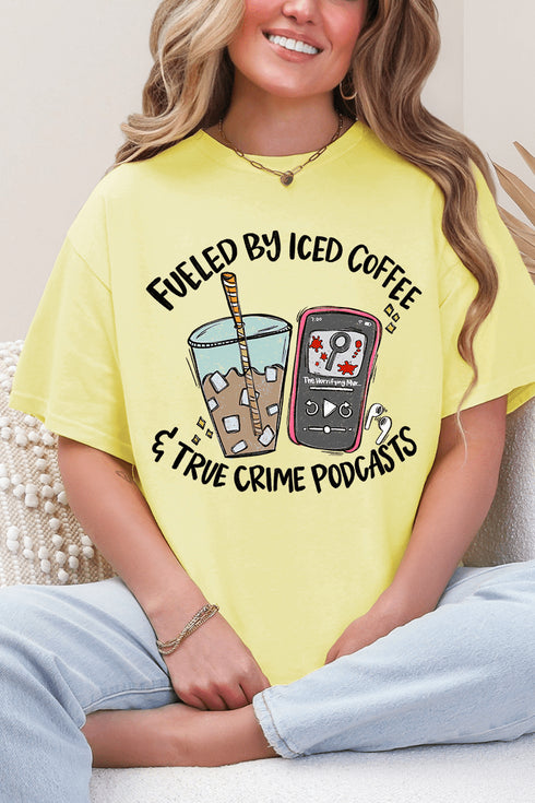 Iced Coffee & True Crime Softstyle Adult T-Shirt