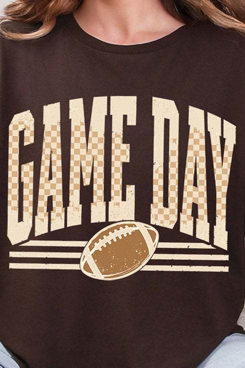 Checkered Taupe Game Day Softstyle Adult T-Shirt
