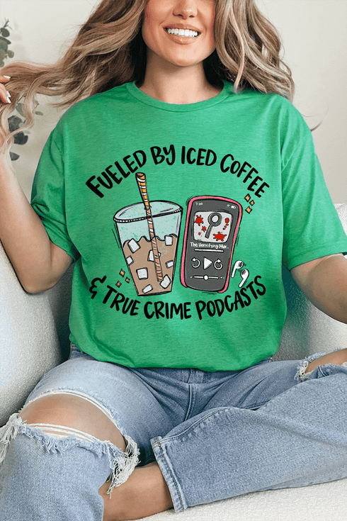 Iced Coffee & True Crime Softstyle Adult T-Shirt