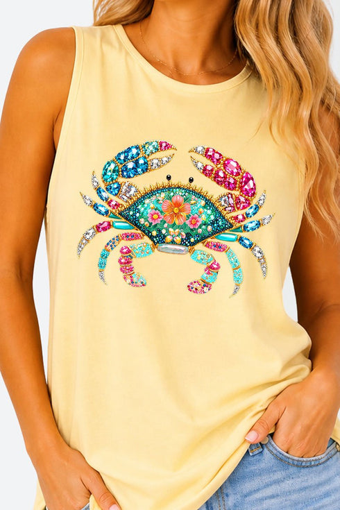 Seaside Sparkle Crab Comfort Colors Cotton Tank Top