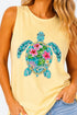 Seaside Sparkle Turtle Comfort Colors Cotton Tank Top