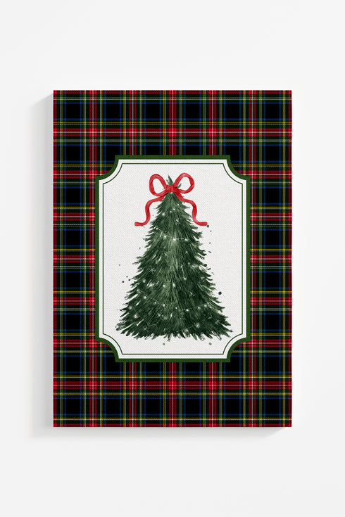 Preppy Plaid Christmas Tree Ready To Frame Print