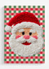 Checkered Cheer Faux Yarn Santa Ready To Frame Canvas Print