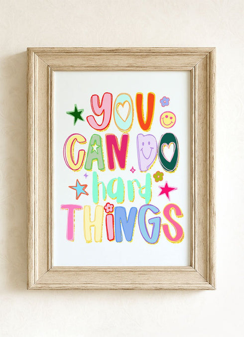 Colorful Do Hard Things Ready To Frame Canvas Print