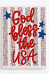 Floral God Bless The USA Ready To Frame Canvas Print