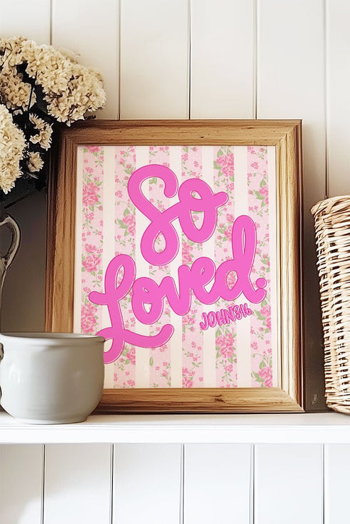 Floral So Loved Ready To Frame Canvas Print