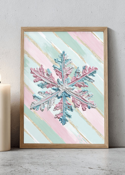 Gilded Stripes The Painted Snowflake Ready To Frame Canvas Print