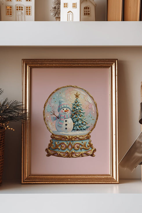Pink Sugarplum Snowfall Ready To Frame Canvas Print