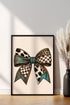 Prairie Patchwork Bow Ivory Ready To Frame Canvas Print