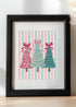 Sweet Stripes The Painted Trio Trees Ready To Frame Canvas Print