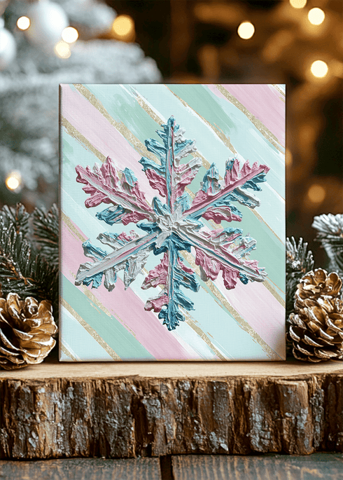 Gilded Stripes The Painted Snowflake Stretched Canvas Print
