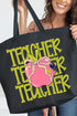 Apple For The Teacher Canvas Jumbo Tote