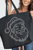Classic Christmas Santa Canvas Jumbo Tote