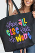 Colorful All Else Fails Canvas Jumbo Tote
